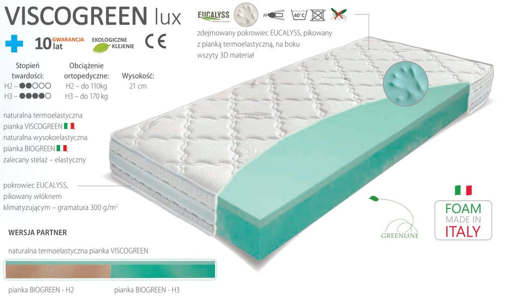 Materac Viscogreen Lux Materasso