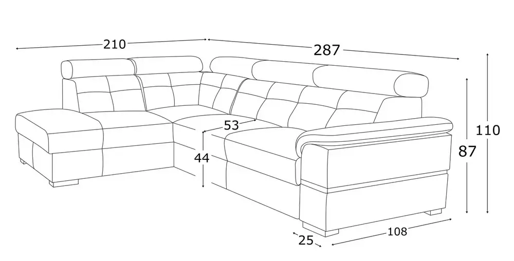 Narożnik Silver GKI Design wymiary