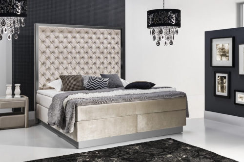 Łóżko KONTYNENTALE z wezgłowiem 700 o wysokości 165 cm