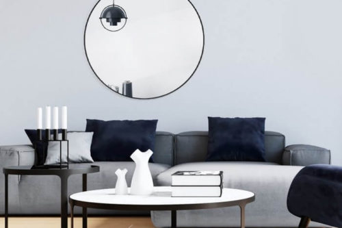 Lustro okrągłe Loft czarny, złoty, srebny