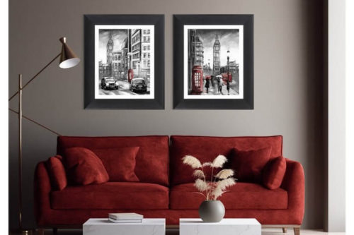 Obraz z budką telefoniczną na tle Londynu