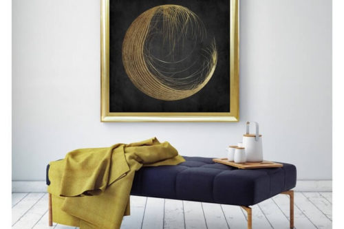 Obraz złoty księżyc abstrakcja