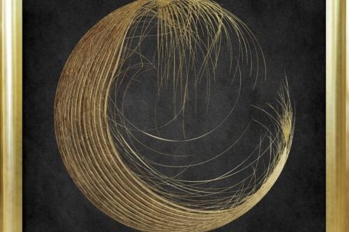 Obraz złoty księżyc abstrakcja