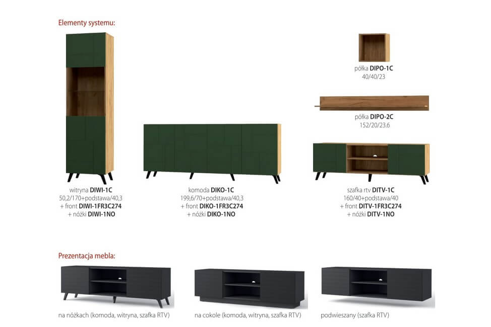 Kolekcja mebli Diverse Restol