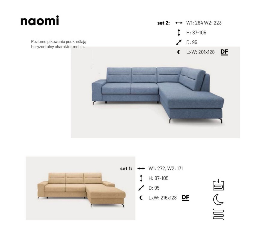 Narożnik Naomi Benix wymiary