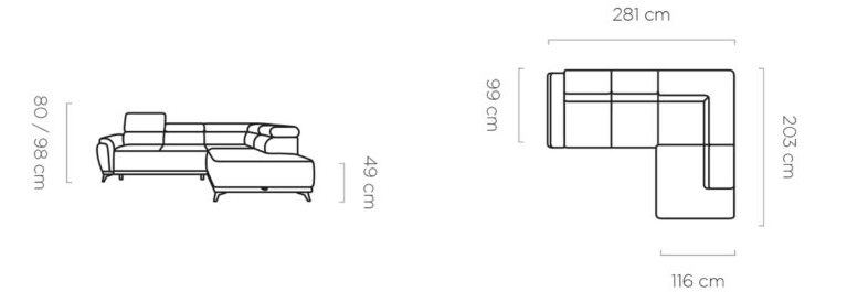 Narożnik Atlanta wymiary