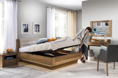 Łoże z wezgłowiem tapicerowanym Velvet 74