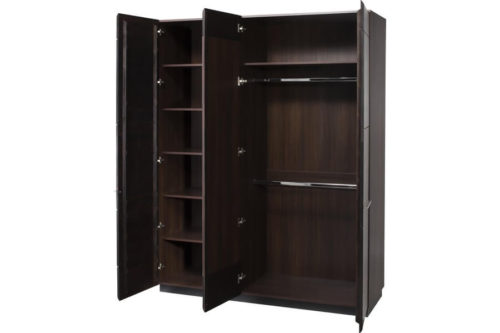 Szafa 3-drzwiowa z lustrem Porti czekoladowy