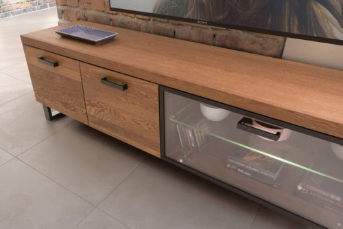 Szafka RTV 2-drzwiowa z klapą Pratto