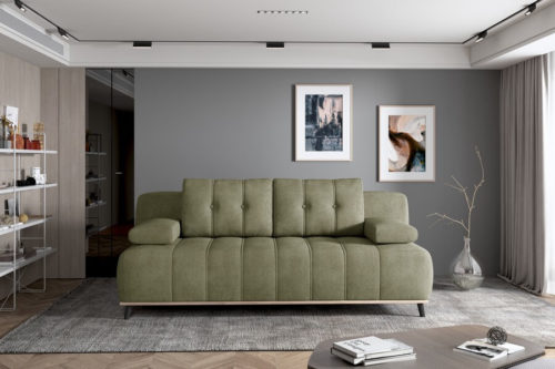 Sofa z funkcją spania z pojemnikiem Clive