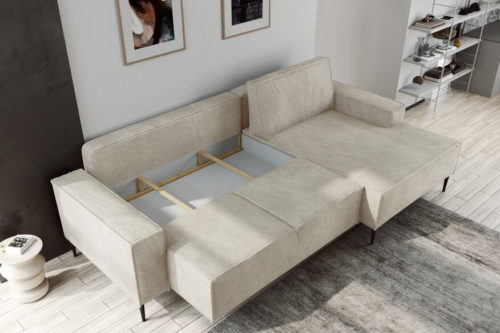 Narożnik rozkładany z pojemnikiem Matano