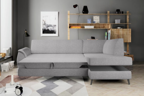 Narożnik rozkładany z pojemnikiem Mundo L