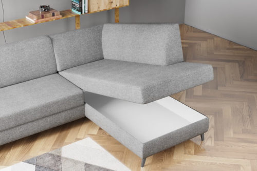 Narożnik rozkładany z pojemnikiem Mundo L