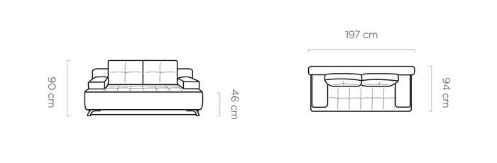Sofa rozkładana z pojemnikiem Oslo