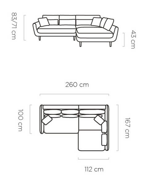 Narożnik z funkcją spania i pojemnikiem Solano