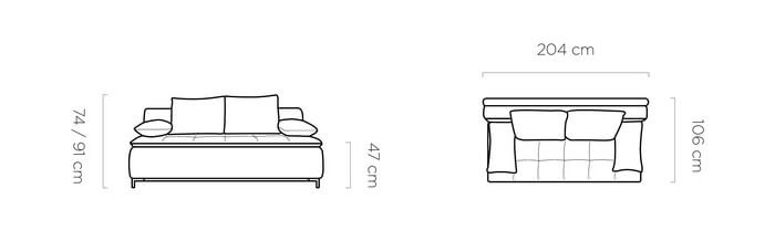 Sofa z funkcją spania Sweet