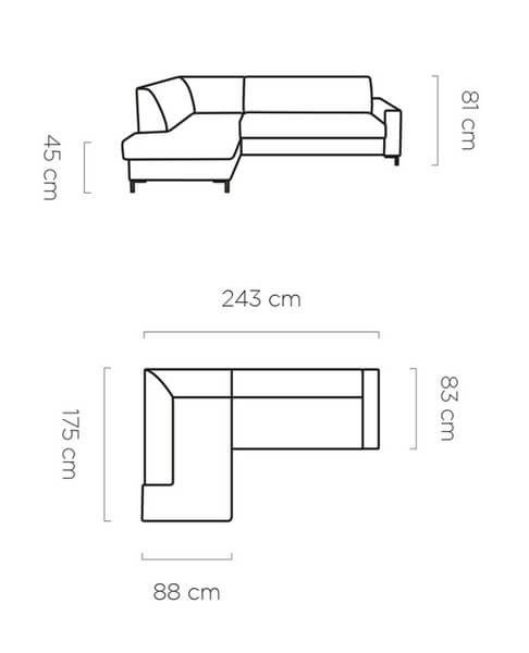 Narożnik rozkładany z pojemnikiem Vocal L Wersal