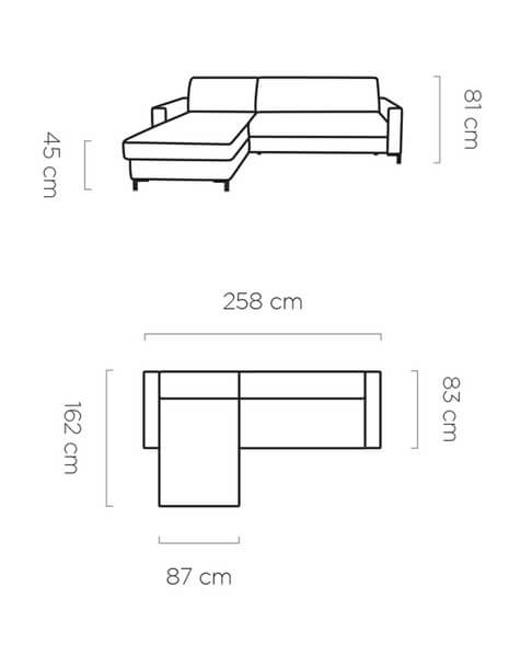 Narożnik rozkładany z pojemnikiem Vocal Mini