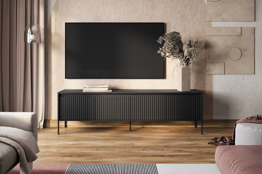 Szafka RTV, ryflowane fronty Trend TR-06