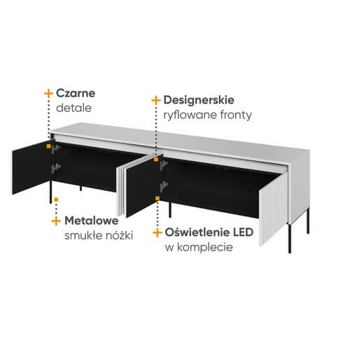 Szafka RTV, ryflowane fronty Trend TR-06
