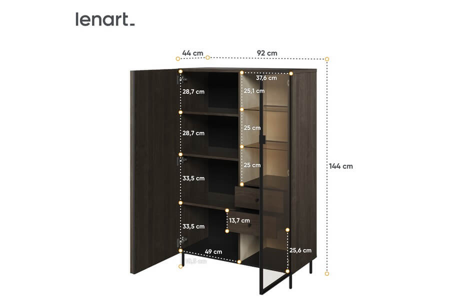 Witryna z oświetleniem Piemonte Lenart