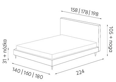 Łóżko tapicerowane Charlotte
