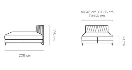 Łóżko tapicerowane Cleo