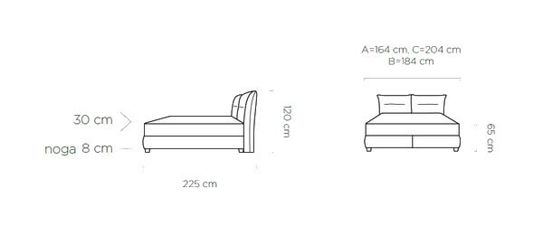 Łóżko tapicerowane Fog