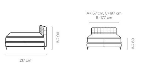 Łóżko kontynentalne Megan