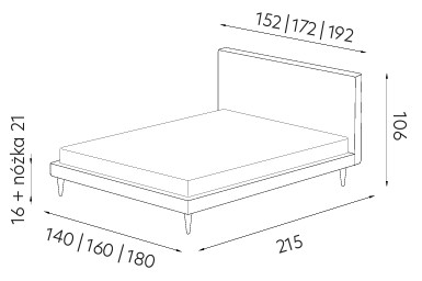 Łóżko tapicerowane Nello