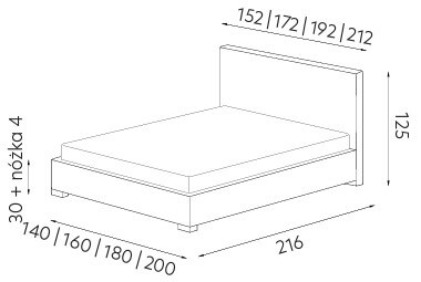 Łóżko tapicerowane Oro