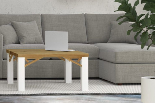 Stolik kawowy z litego drewna Vittorio