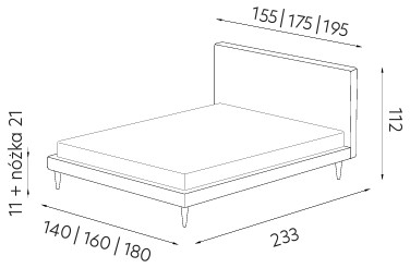 Łóżko tapicerowane Forli