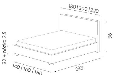 Łóżko tapicerowane Nubo