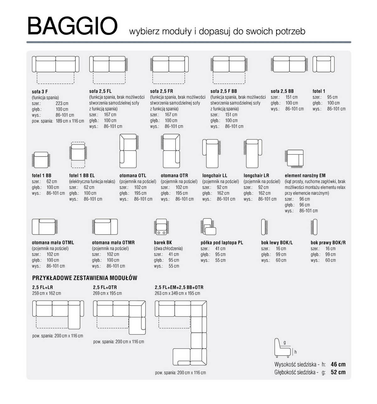 Narożnik ze skóry Baggio