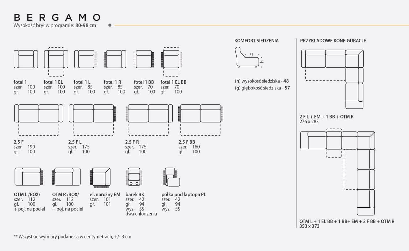 Narożnik modułowy Bergamo Feniks