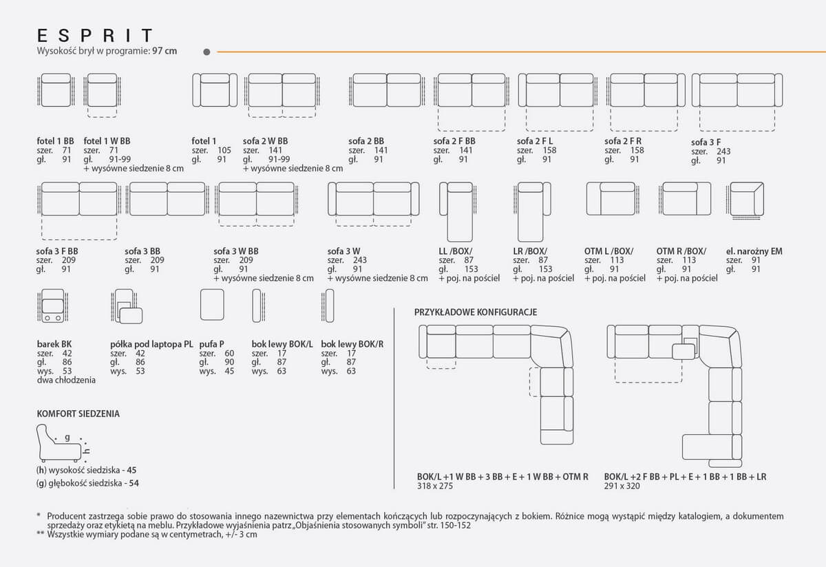 Narożnik modułowy Esprit Feniks