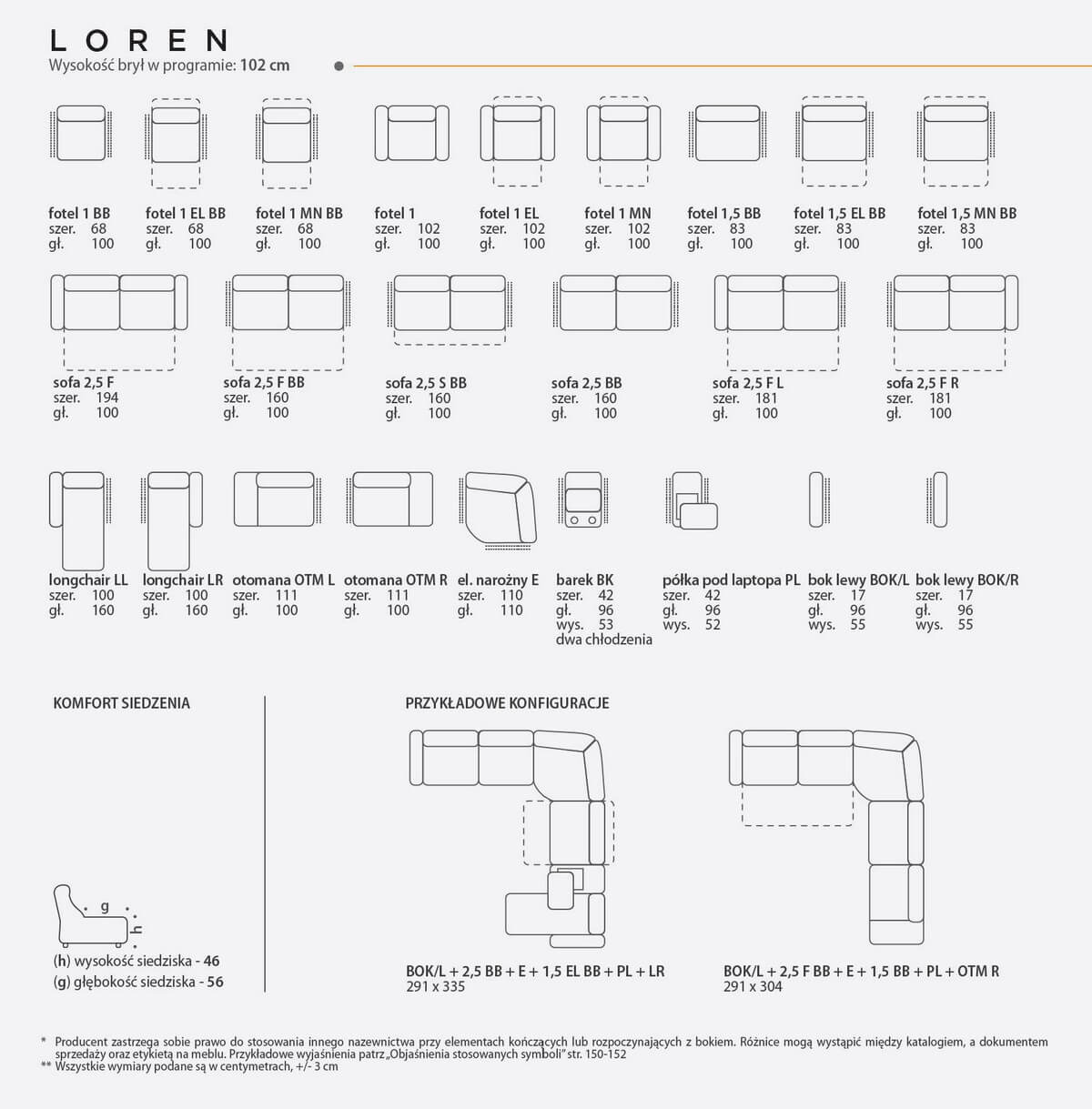 Sofa modułowa Loren Feniks