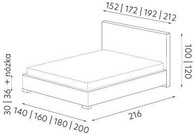 Łóżko Premium z wezgłowiem 66