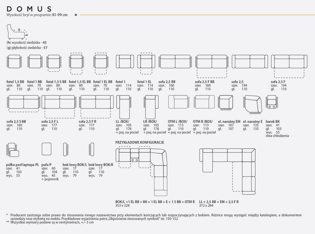 Narożnik modułowy Domus Feniks