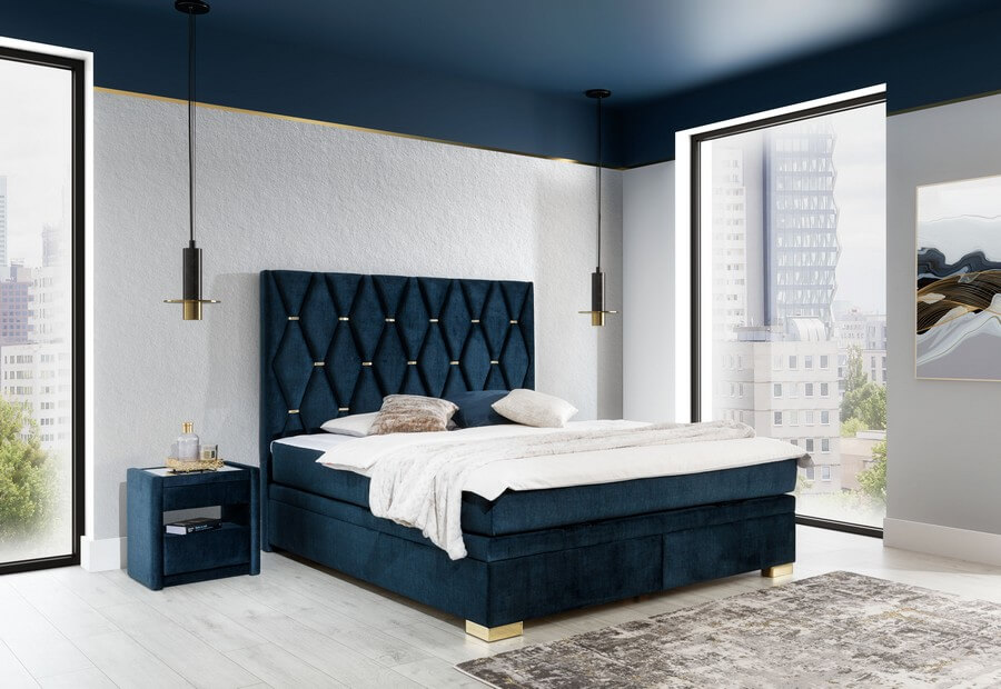 Łóżko kontynentalne z wezgłowiem 707