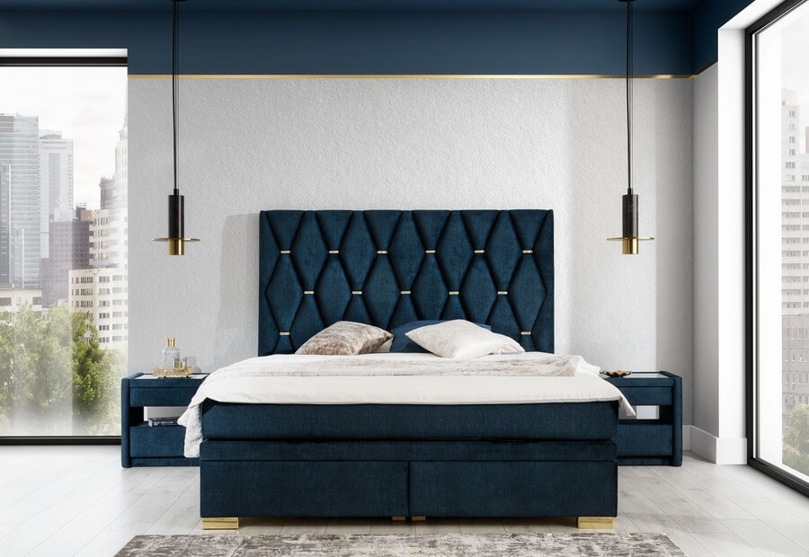 Łóżko kontynentalne z wezgłowiem 707