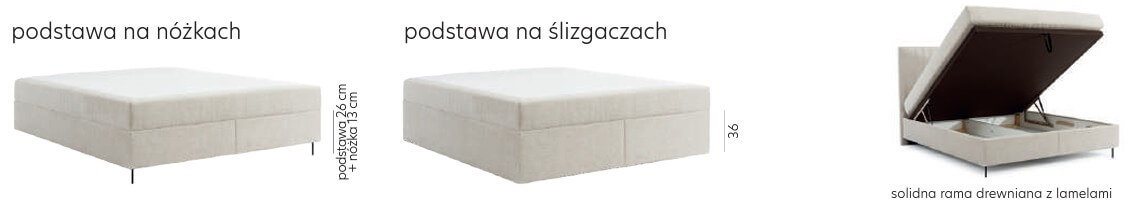 Łóżko kontynentalne z wezgłowiem Slim