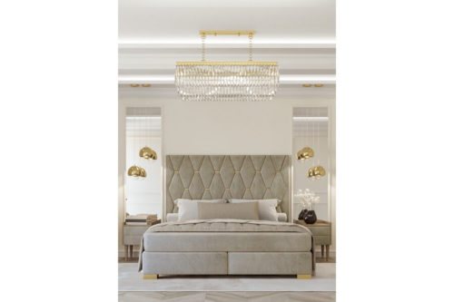 Łóżko kontynentalne z wezgłowiem 707