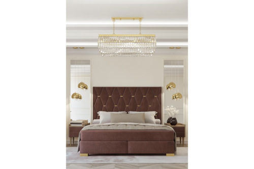 Łóżko kontynentalne z wezgłowiem 707