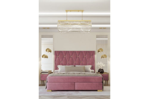 Łóżko kontynentalne z wezgłowiem 707