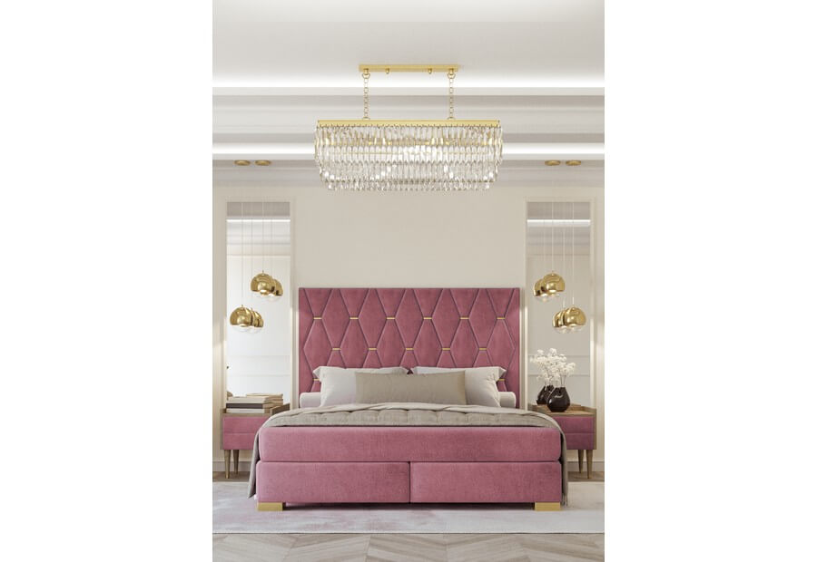 Łóżko kontynentalne z wezgłowiem 707