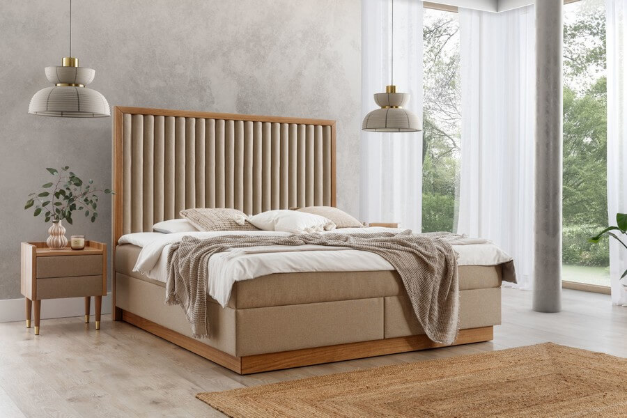 Łóżko kontynentalne z wezgłowiem 800