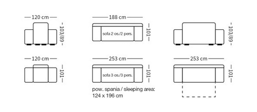 Zestaw dwóch sof i fotel Snap