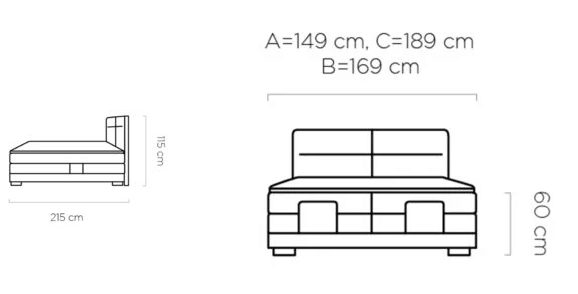 Łózko tapicerowane z elektryczną regulacją Valsen